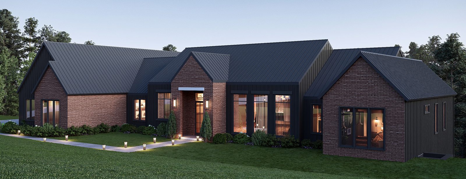 118 Orchard Wood Path — the approach at dusk